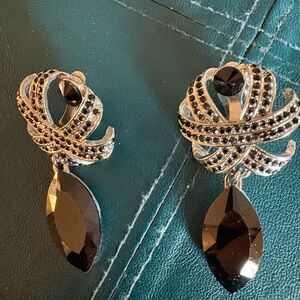 Elegant Black and Silver Earrings